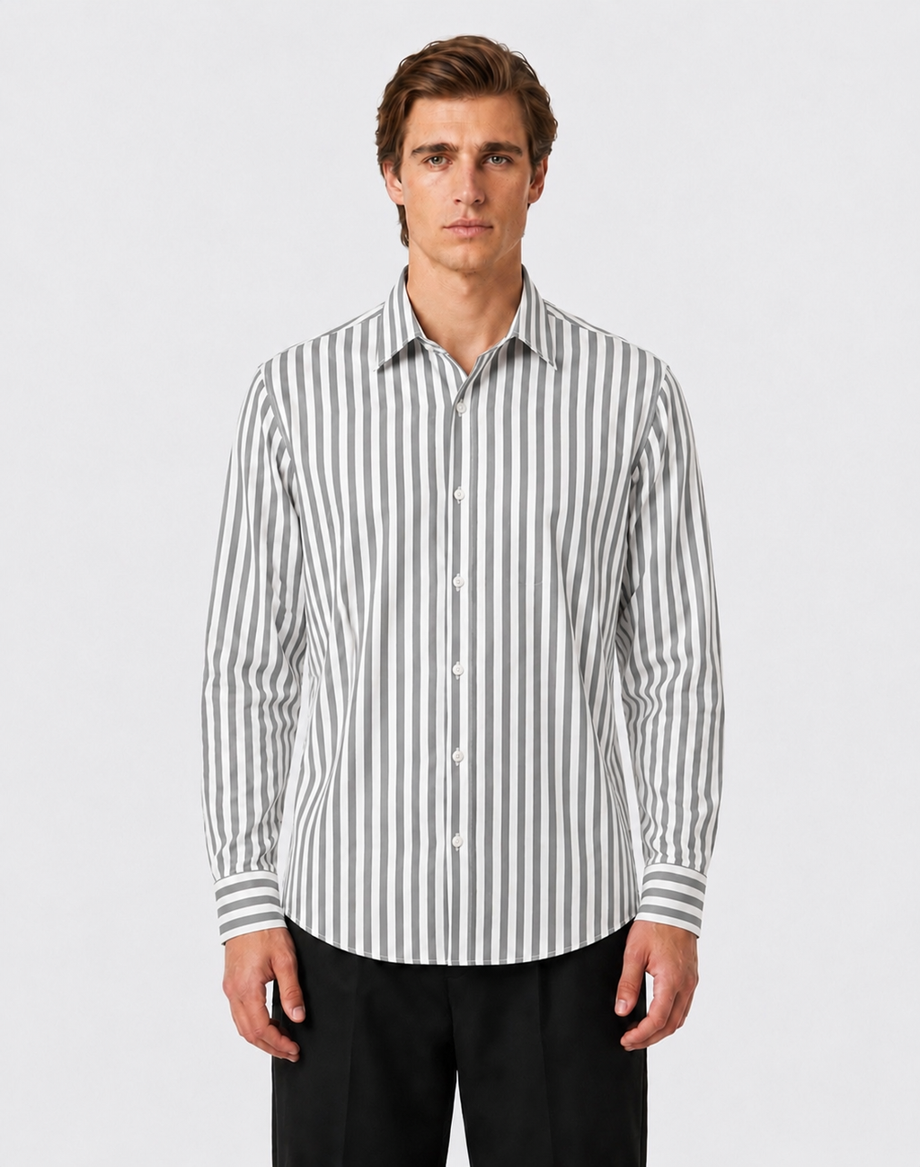 DARK GRAY STRIPED SHIRT