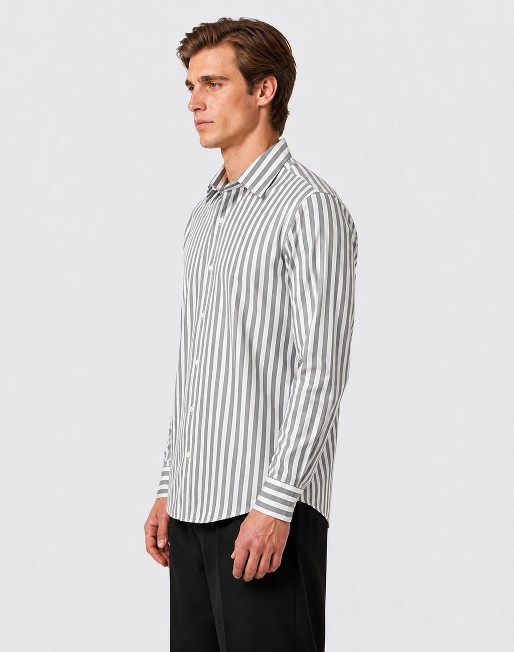 DARK GRAY STRIPED SHIRT
