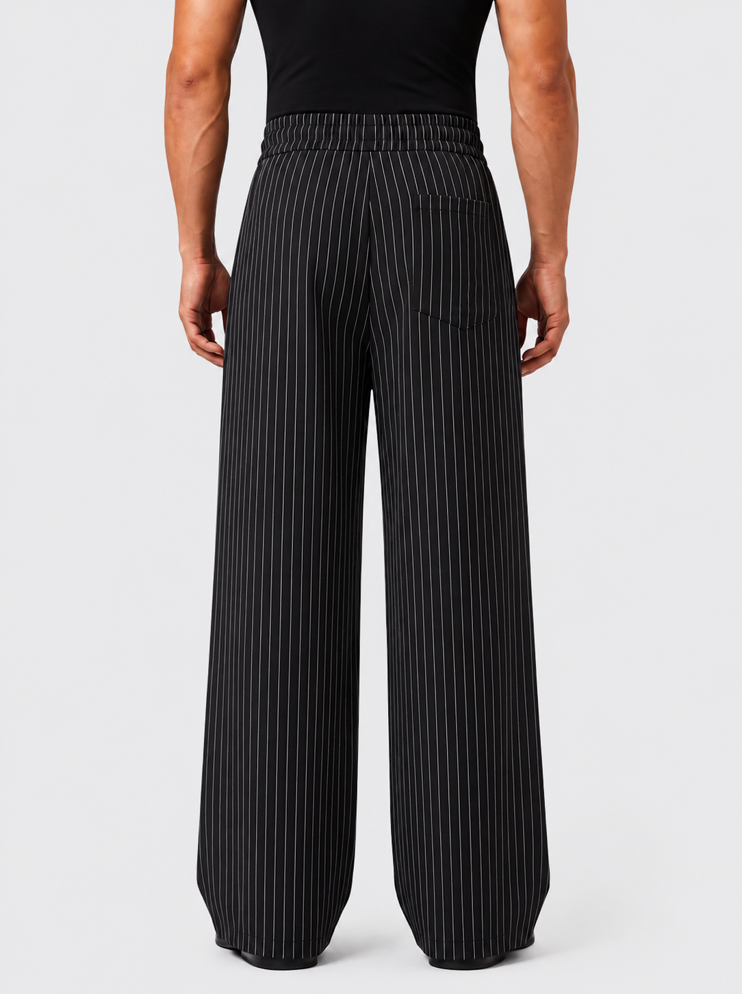 STRIPED BLACK Tailored Pants