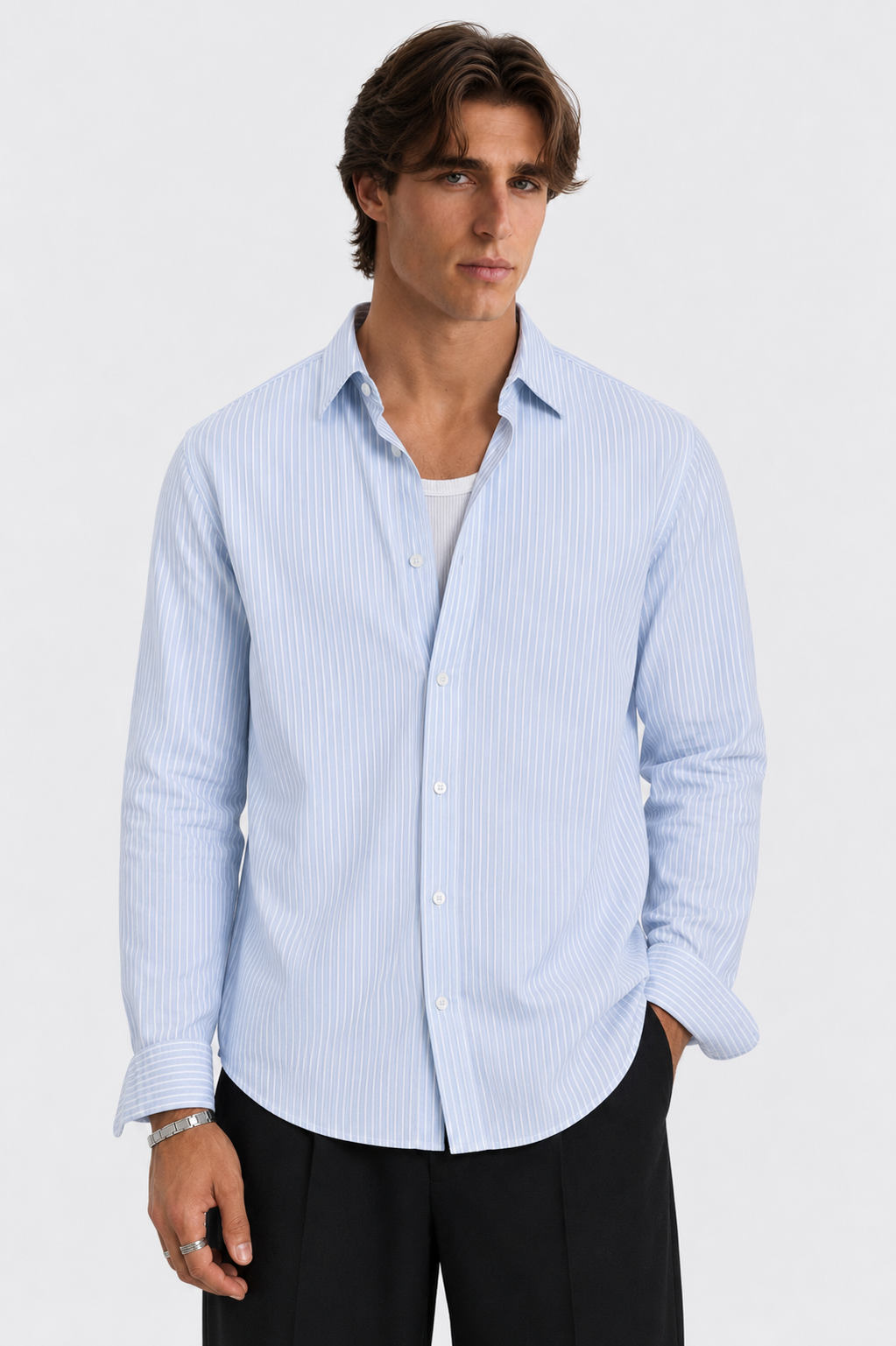 STRIPED BABY BLUE SHIRT