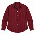 Burgundy Striped Shirt — flat-lay mockup on a white background