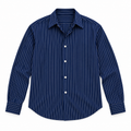 Navy Blue Striped Shirt — flat-lay mockup on a white background