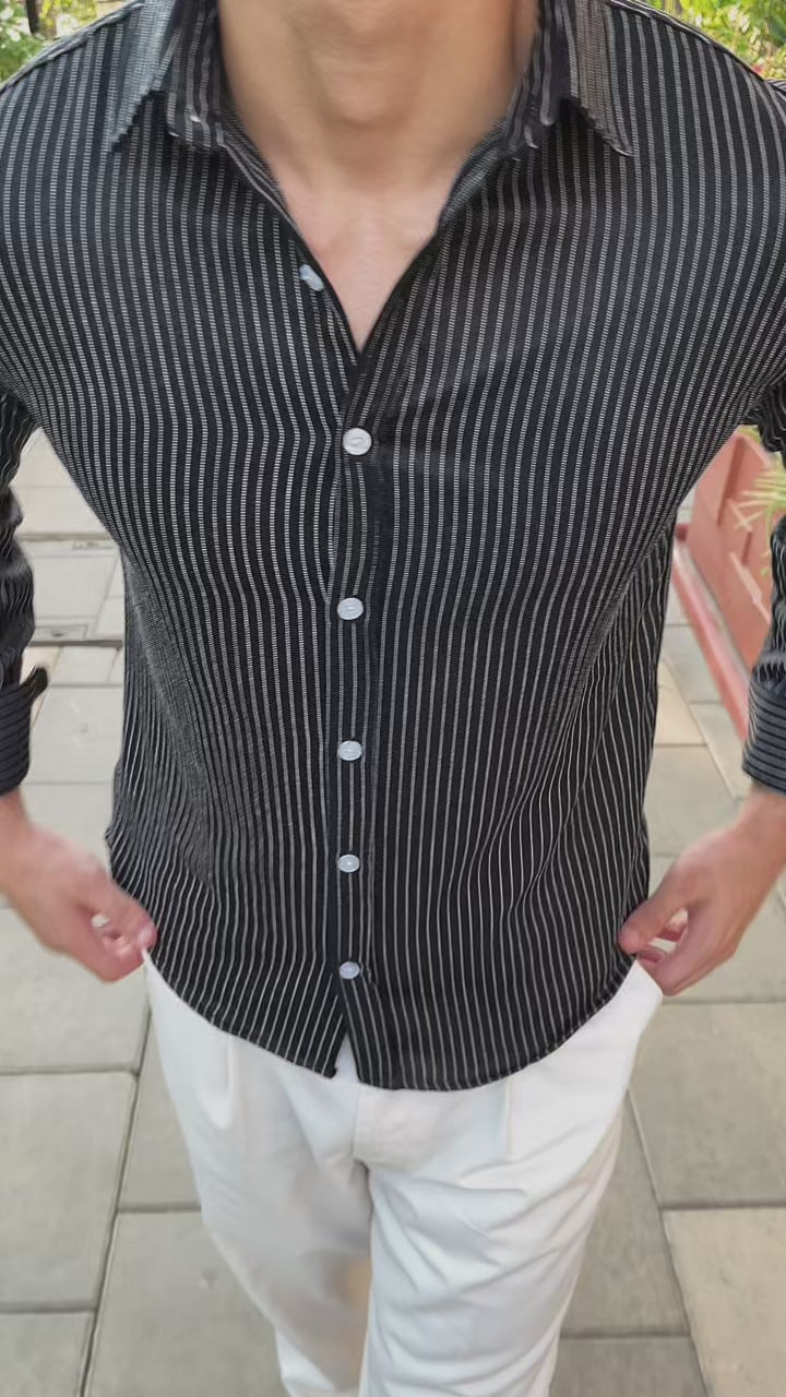 STRIPED BLACK SHIRT